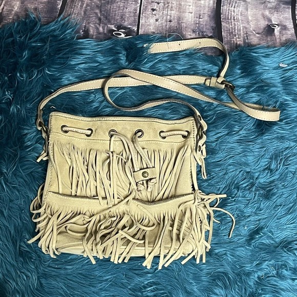 Patricia Nash Handbags - Patricia Nash Crossbody Purse Tan Suede Leather Fringe Bag